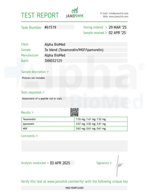 3X Blend Tesamorelin (5mg) / MGF (500mcg) / Ipamorelin (2.5mg)